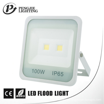 Luz de inundação alta branca do diodo emissor de luz da ESPIGA do lúmen 70-80lm / W do COB do refletor 100W do projeto novo